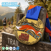 Médaille de Défi Personnalisée en Émail Or Antique, Motif Animal 3D en Alliage de Zinc, pour Coureur de Course en Plein Air, Souvenir et Récompense