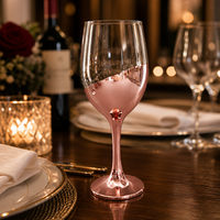 Verre à vin en cristal or rose 100 % inspecté par contrôle qualité, hauteur 20 cm, bordure découpée au laser, gobelet personnalisé, échantillon rapide en 7 jours pour hôtel