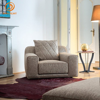 Möbelfabrik Liefert Dunkelgrauen Stoffsessel mit Holzrahmen, Einsitziges Sofa