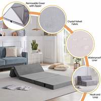 Matelas pliant pour lit d'invité portable Canapé pliant 4 "Surmatelas en mousse haute densité respirante