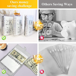 Carpeta A3 de 12 meses para desafíos de ahorro de dinero, libro de ahorro con concepto de sobres, cuaderno de trabajo para desafíos de ahorro. - Product Image 5