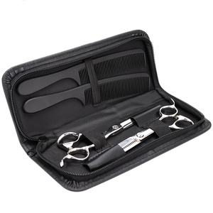 Ciseaux de coiffure professionnels de 6 pouces, ciseaux à effiler pour barbier avec étui de rangement en cuir, outils de qualité - Product Image 1