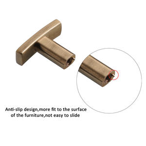 T-<span class=keywords><strong>5</strong></span> عبوة شامبانيا ذهبية تسحب خزانة مطبخ بفتحة واحدة مقابض درج قوس سحب لدرج تسريحة الحمام - Product Image 3