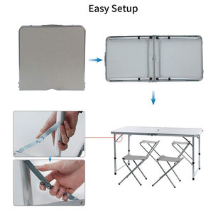 Portable Lightweight Garden Replacement Seats Leisure Parts Aluminum Kids Picnic Camp <b>Folding</b> <b>Table</b> and Chair Set - Product Image 4
