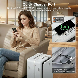 Valise <span class=keywords><strong>à</strong></span> roulettes Hanke, nouvelle arrivée, avec port de charge USB, valise élégante pour les voyages, valise rigide, sacs de voyage - Product Image 2