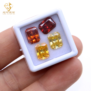 Piedra preciosa suelta de moissanita de corte radiante con baño de diamantes multicolor,certificado GRA de alta calidad. - Product Image 3