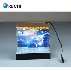 Rechi display de acrílico transparente iluminado, mini figura de brinquedo, caixa de exibição de modelo de carro