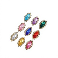 Strass en métal double couche 12x20mm Marquise Tournesol multicolore à coudre à la main pour vêtements et sacs