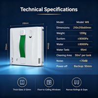 Robot lave-vitres FMART W8 à pulvérisation ultrasonique, brume de 12 microns, sans traces, pour surfaces multiples et carrelages