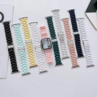 Bandes de montre chaudes à la mode pour Apple watch 9 Ultra Candy résine acrylique trois perles Bracelets Bracelet de montre coloré pour Apple