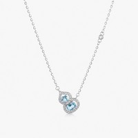 Collar con Colgante de Topacio Azul en Plata de Ley 925 para Mujer, Joyería Dan Jewelry para Uso Diario, Fiestas, Bodas, Regalo, Venta al Por Mayor