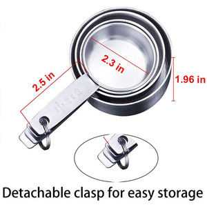 Juego <span class=keywords><strong>de</strong></span> <span class=keywords><strong>tazas</strong></span> <span class=keywords><strong>de</strong></span> acero inoxidable para medir precisión, cuchara <span class=keywords><strong>de</strong></span> café, secado y líquido, 5 piezas, gran oferta - Product Image 2