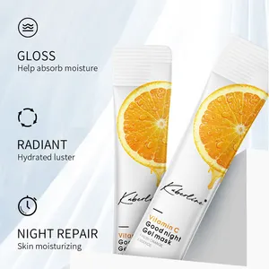 Oem nhà máy sản xuất biểu tượng tùy chỉnh giữ ẩm mặt nạ vitamin C nhẹ nhàng sửa chữa chống nhăn ngủ Gel mặt nạ trên khuôn mặt
