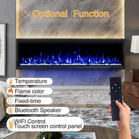 Cheminée électrique encastrée de 60 pouces avec flamme LED, télécommande, fonctionnement en anglais, fabricant OEM/ODM pour usage domestique et hôtelier