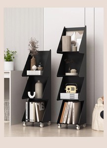Light Luxury Creative Iron Bookshelf Floor Rack for <strong>Small</strong> Apartments Living Room Mobile Bookcase <strong>Corner</strong> Storage <strong>Unit</strong> - Product Image 6