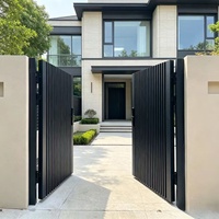 Elektrische aluminiumlegering buitendeur met poedercoating, moderne luxe stijl, aanpasbare afmetingen, huiselijke beveiliging, UV-bestendig.
