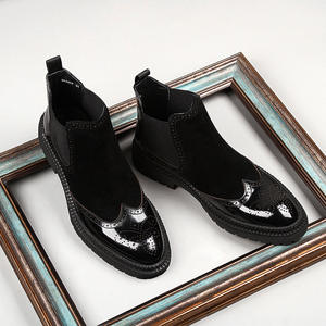 Fashionable British Pointed Toe Oxford <b>Shoes</b> Genuine Leather Upper Shiny Patterns Soft Rubber Sole Massage <b>Deodorization</b> - Product Image 4