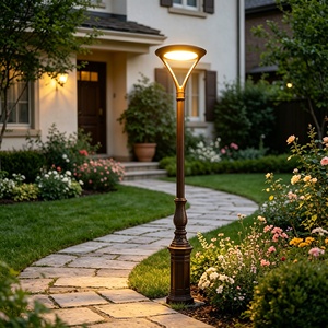 Lampadaire de jardin classique européen à tête unique, étanche IP65, LED AC, style antique, en aluminium, garantie 5 ans - Product Image 6