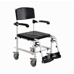 Aluminum Alloy <b>Commode</b> <b>Chair</b> Folding One Size Black For Hospital Use - Product Image 1