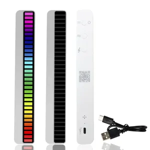 Usb节奏照明声控音乐氛围灯手机App汽车氛围灯，带32 Led Rgb彩色拾音器灯