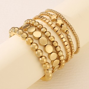 All'ingrosso colore oro dolce coppia cool stile spiaggia fatto a mano perline elastico a forma di stella bracciale rotondo braccialetto di perline set per le donne - Product Image 2