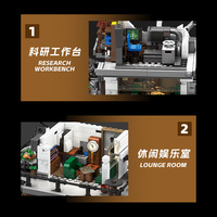 JIESTAR JQ1150 1750PCS Ensemble de blocs de construction de la Base de Recherche Lunaire, Modèle MOC, Jouet technique en plastique, Cadeau moderne pour les fêtes