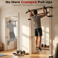 Barre de traction horizontale Trully Safe Locking pour usage domestique, avec support de sécurité et stations de dips pour tractions