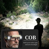 Lunettes de sécurité LED multifonctionnelles avec phares, lampe frontale rechargeable TYPE-C, lampe de travail, de réparation et d'urgence