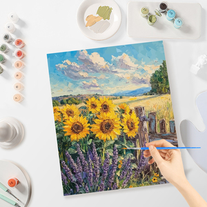 Kit <span class=keywords><strong>de</strong></span> <span class=keywords><strong>peinture</strong></span> par numéros pour adultes CHENISTORY, tournesols, image sur toile <span class=keywords><strong>acrylique</strong></span>, travaux manuels, décoration intérieure, cadeau - Product Image 4