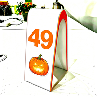 Support de table en plastique en forme de A pour numéros de table de Noël avec fente pour carte pour restaurant