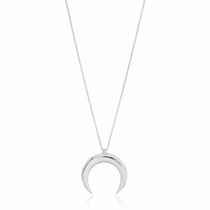 Colgante de luna con diseño de claxon, Plata de Ley 925, joyería hecha a mano elegante y a la moda - Product Image 2