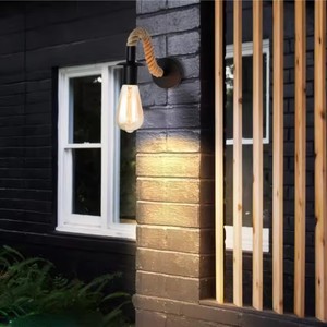 Yun haute qualité rétro industriel métal fer à base de chanvre corde prise intérieur appartement chevet applique <span class=keywords><strong>murale</strong></span> objets décoratifs - Product Image 3