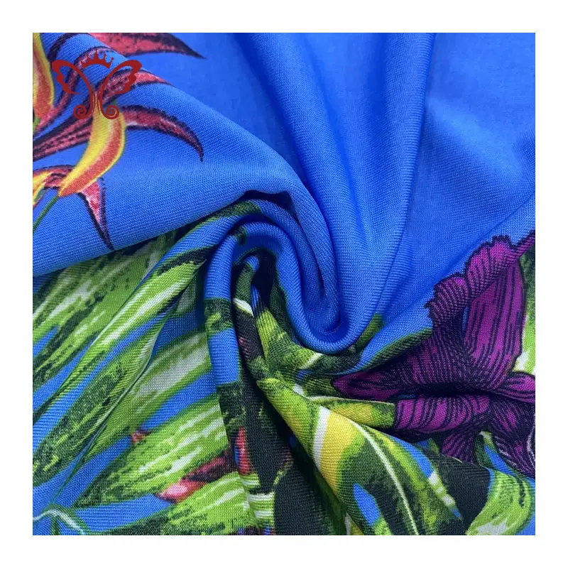Competitive Hot Product 95%polyester Dress Shaoxing Lizabella Fabric Printed Fabric for Garment 5%spandex Knit 100% Polyester