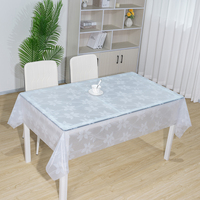 Nappe de table élégante en PVC transparent avec dentelle, imperméable et résistante aux rayures, pour la maison, la cuisine et la salle à manger
