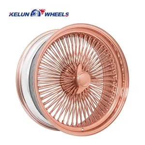 Or rose 18 20 22 24 26 Knock off style roue métallique pcd 5*114.3 adaptateur rayons jantes