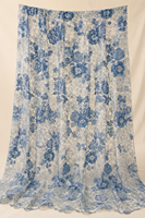 Tissu en maille tricotée brodé de sequins floraux bleus, tulle vintage à fleurs pour robe de soirée et robe de mariée pour filles