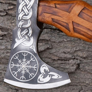 OEM Handmade Hand <b>Viking</b> <b>Axe</b> Beautiful New Design Wood Handle Steel Head Customizable Color and 100% High Quality <b>Viking</b> <b>Axe</b> - Product Image 5