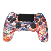 Manette de jeu sans fil personnalisée P4, 4.0, détection de mouvement six axes, bande lumineuse RVB, plastique ABS, compatible PC et Android 2.