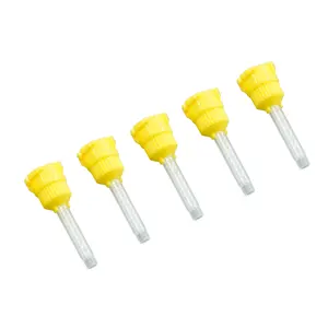 Pontas de mistura curtas para laboratório dentário Mixpac, material de impressão dentária, pontas de mistura dentárias dinâmicas amarelo