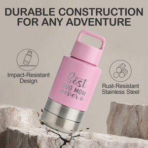 Bouteille d'eau portable 2-en-1 en acier inoxydable de 32 oz (946 ml) avec logo personnalisé et récipient alimentaire pour animaux de compagnie - Product Image 2