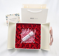 Roses éternelles au toucher réel, fleurs dans une boîte, fleurs en mousse, fleurs éternelles, sac de fleurs, savon, boîte noire, 5 à 7 jours, couleur unie