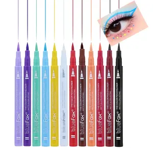 12 색 UV 네온 리퀴드 아이라이너 세트 매트 컬러 아이 라이너 펜 방수 높은 색소 다채로운 얼굴 바디 페인트