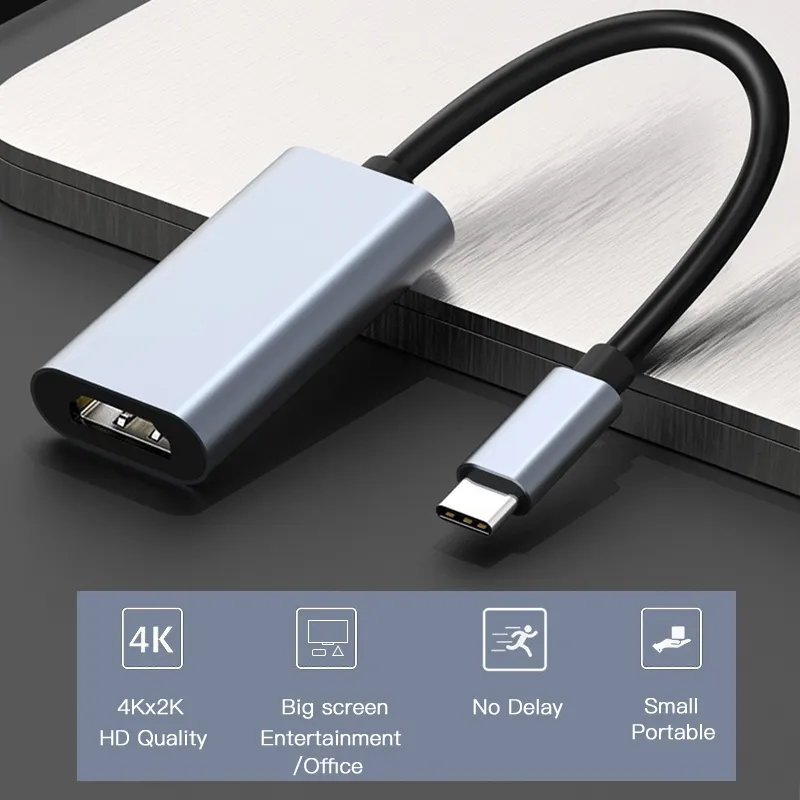 نوع C كابل HDMI متوافق USB C إلى HD-MI محول HD 4K USB 3.1 محول كابل HDMI لماك بوك Chromebook سامسونج Xiaomi