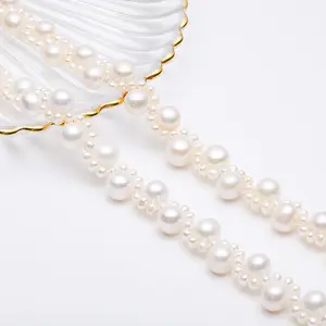 2023珍珠编织3毫米9毫米玻璃锁骨链不锈钢项链