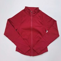 Veste de yoga ultra-douce unie en Spandex/Nylon pour femme, respirante, séchage rapide, manches longues, coupe ajustée, pour le fitness transfrontalier