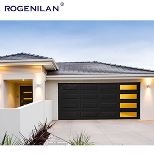 <span class=keywords><strong>Porte</strong></span> <span class=keywords><strong>de</strong></span> <span class=keywords><strong>garage</strong></span> <span class=keywords><strong>sectionnelle</strong></span> en alliage d'aluminium noir personnalisée Rogenilan à moteur avec imposte en verre en option Portes <span class=keywords><strong>de</strong></span> <span class=keywords><strong>garage</strong></span> sectionnelles - Product Image 2