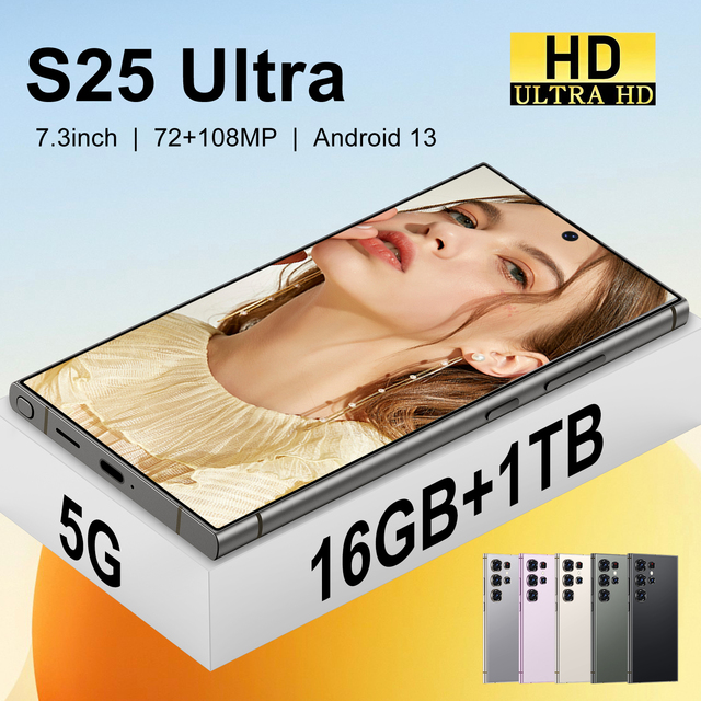 Original HD OEM Gaming Smartphone S25 Ultra 16+1Tb Cell 5G Android15 48+108MP New Smartphone