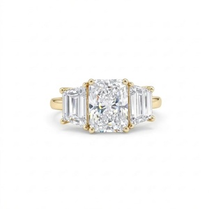 Bague en diamant Radiant Trio Elegance - Or 9k, 14k, 18k - Product Image 4