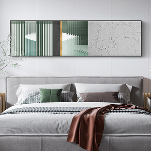 Conjunto <span class=keywords><strong>de</strong></span> 1 Cuadro Moderno Abstracto <span class=keywords><strong>de</strong></span> Pared, Pintura en Lienzo con Textura Verde Dorado para Dormitorio, Hotel, Decoración Sobre la <span class=keywords><strong>Cama</strong></span> - Product Image 3