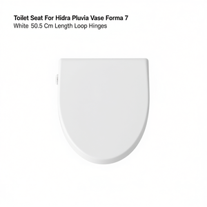 Asiento de inodoro para Hidra Pluvia Vase Forma 7, blanco, 50.5 cm de longitud, bisagras de bucle - Product Image 3